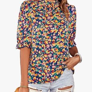 Women’s summer ruffle boho blouse NWOT